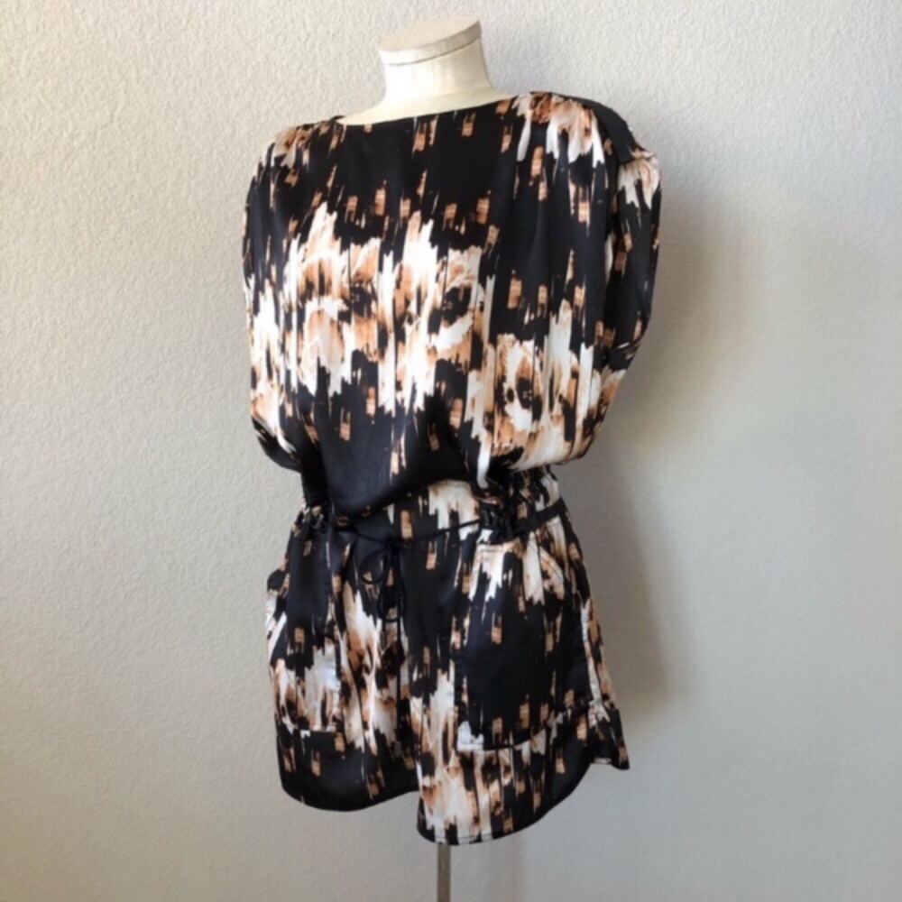 Derek Lam for DesignNation black/brown print tunic top